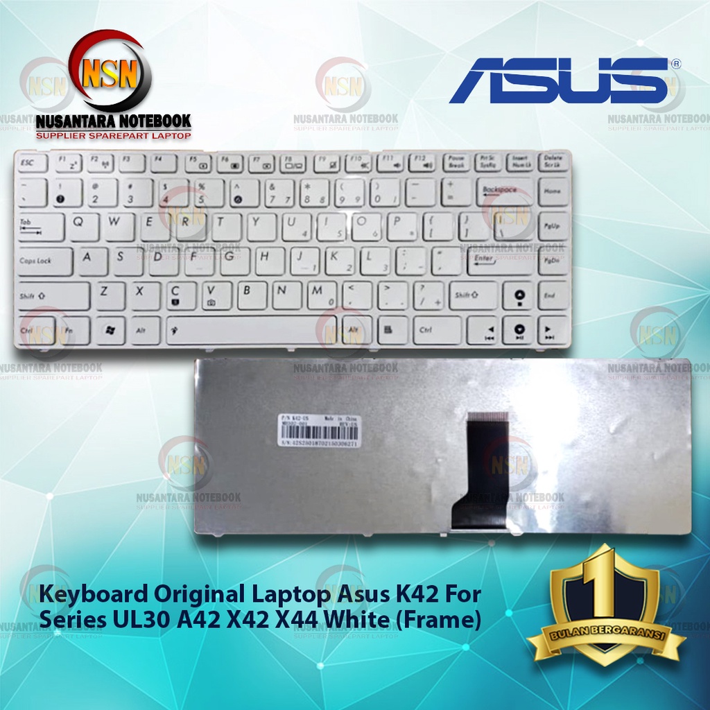 Keyboard Asus K42 With Frame for Laptop UL30 A42 X42 X44 Frame White