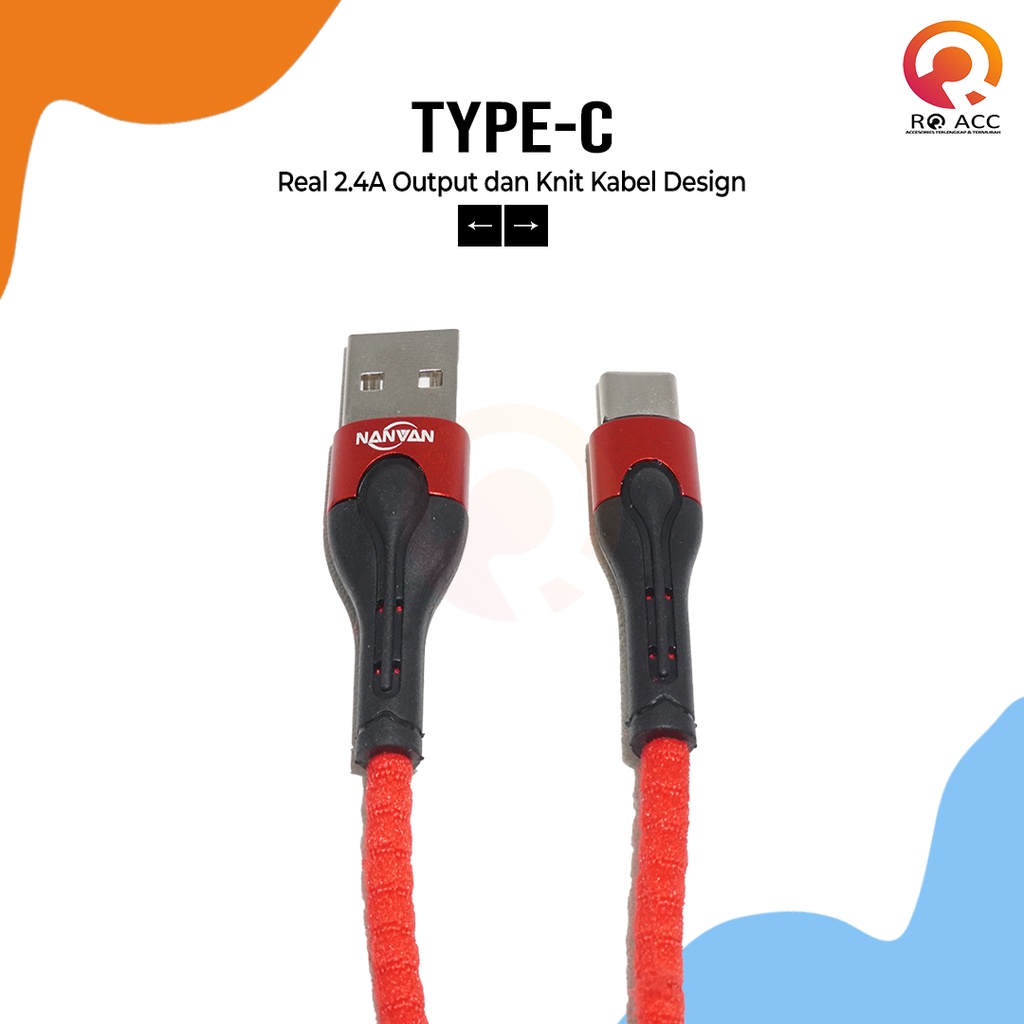 [RO ACC] NVN-KD21 KABEL DATA NANVAN KNIT FAST CHARGING 2.4A ALL TIPE HP