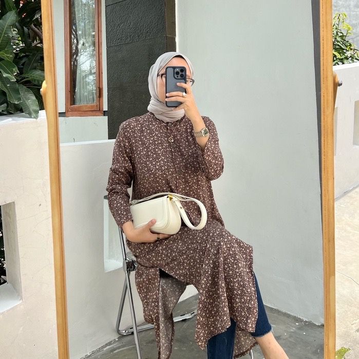 BEFAST - ZFS FASHION DRESS MELANI / DELILA SHAKILA SLIT DRESS / LongDress Kekinian Wanita Remaja / Pakaian Casual Wanita / Outfit Hangout Wanita / Dress Lengan Panjang / Trendy / Dress Maxy Motif Flower / Fashion Wanita Muslimah