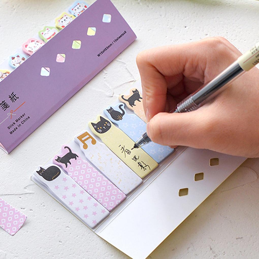 Huit Adorable Cartoon Animal Memo Pads Label Stiker Dekorasi Jadwal Harian Kantor