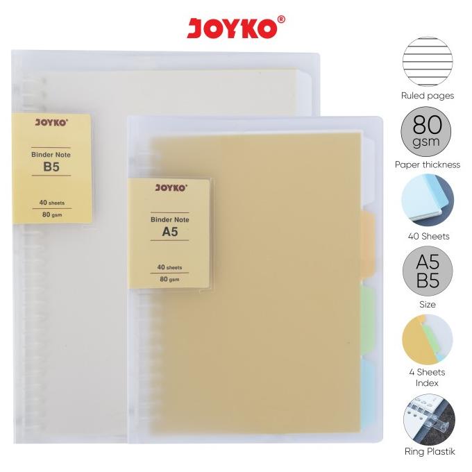 

Binder Note Cover Transparan Buku Tulis Joyko