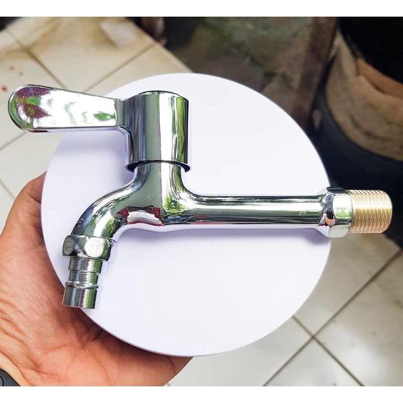 Kran tembok panjang / kran wastafel dinding / kran wudhu tembok long