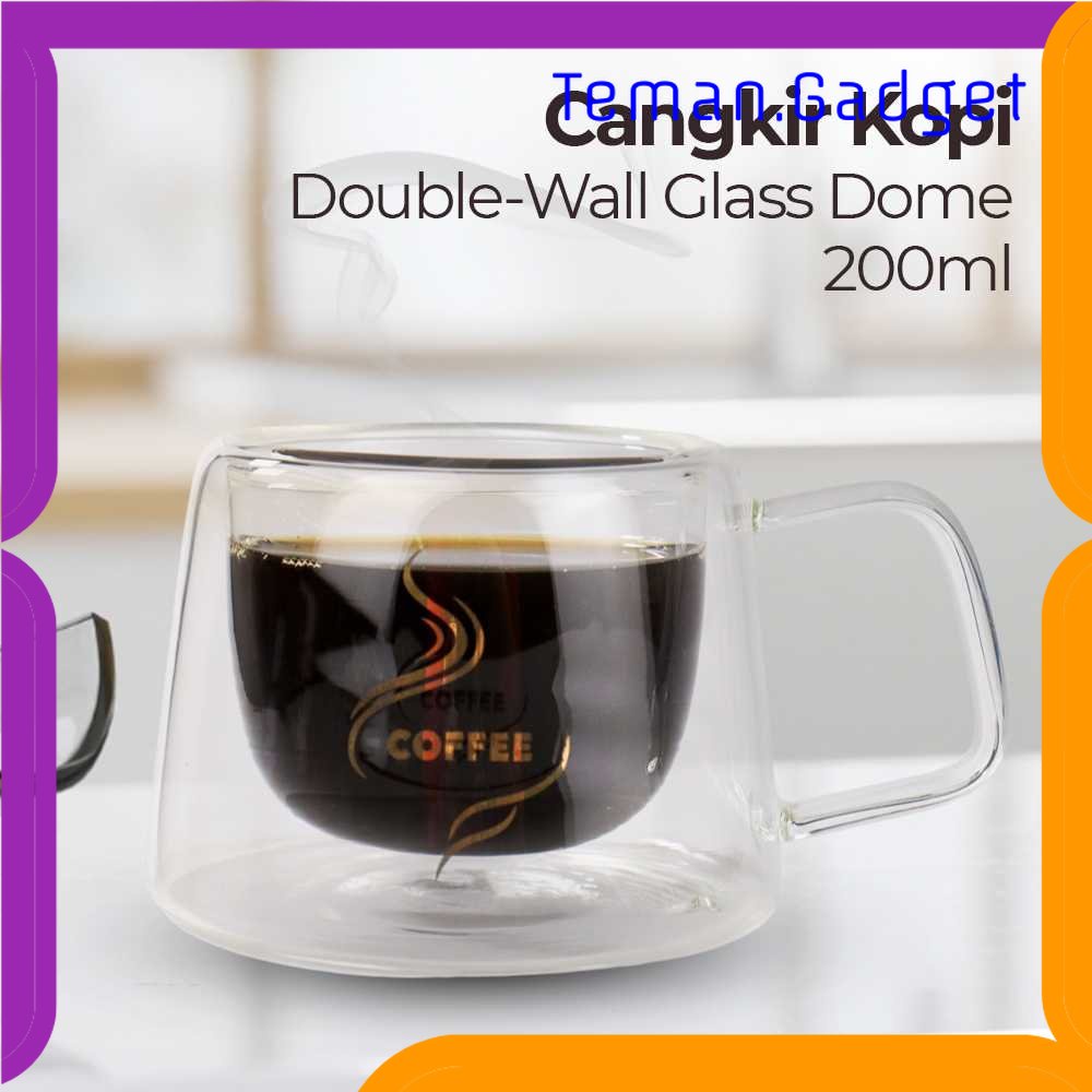 TG - DPR One Two Cups Cangkir Kopi Anti Panas Double Wall Glass 200ml - DOME240