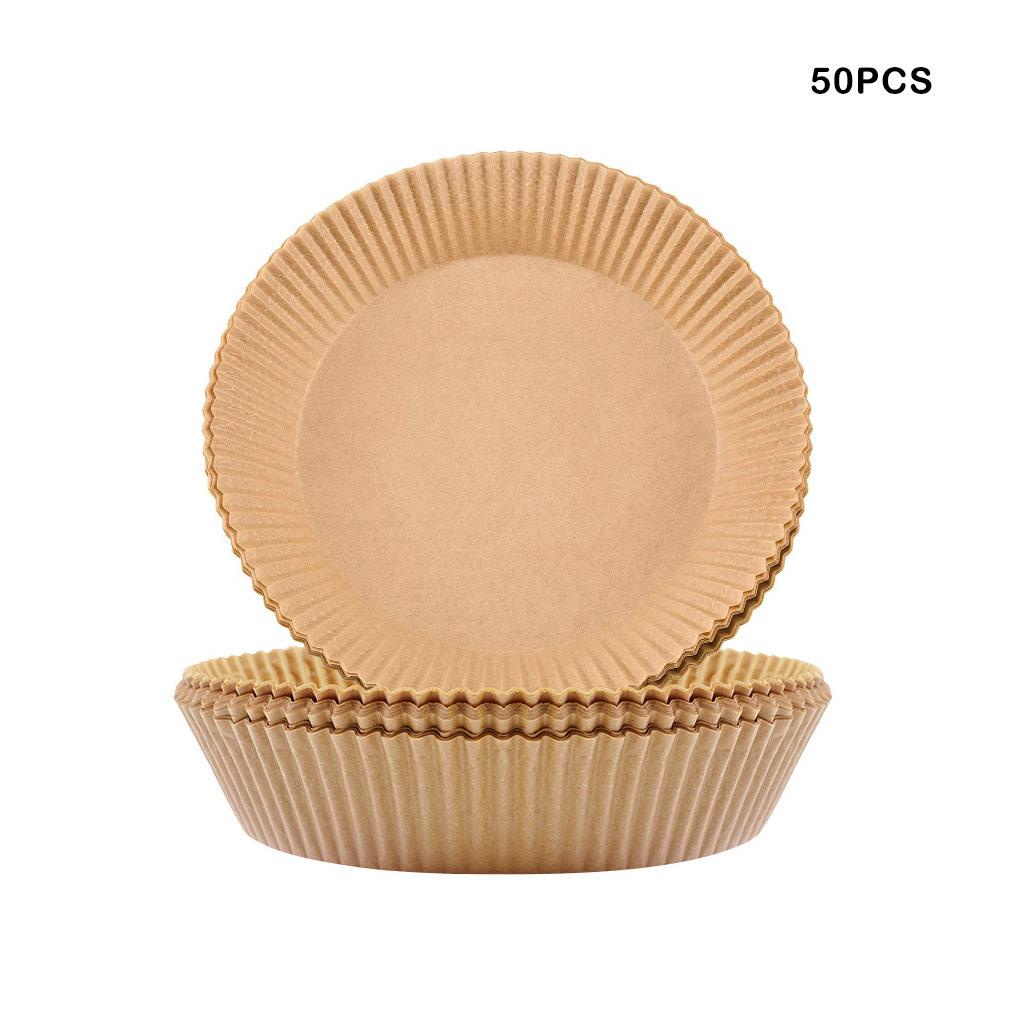 50buah Universal Air Fryer Oilproof Liner Portable Antilengket Penggorengan Baking Masak Kertas Panci Peralatan Masak Aksesoris