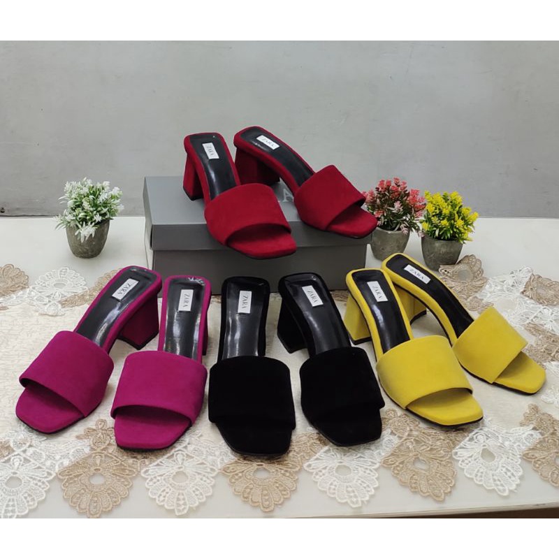 sandal heels wanita seude 5cm