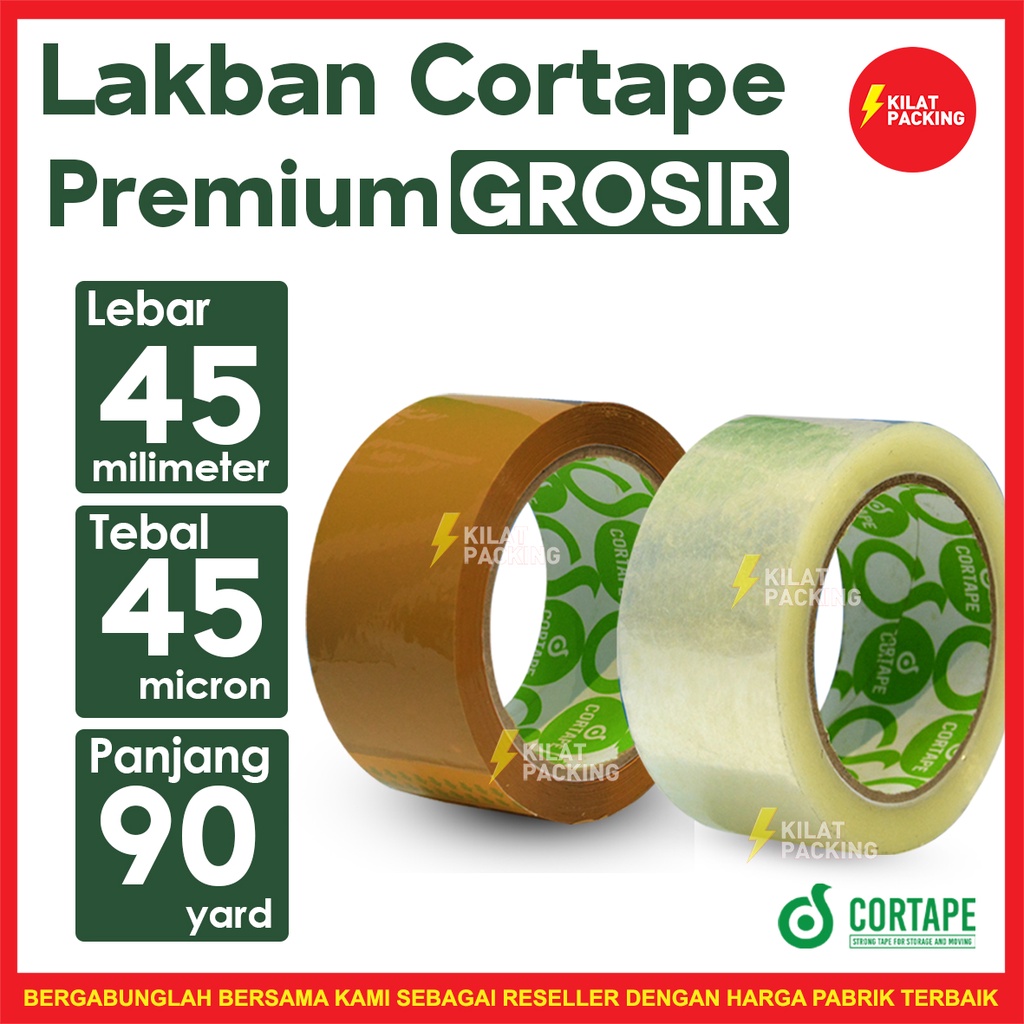 

Lakban Cortape Ukuran 45 mm x 90 yard Ekonomis Termurah Satuan
