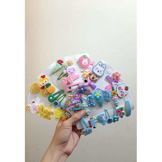 MOMO 14PCS JEPITAN RAMBUT MOTIF KARAKTER/ JEPITAN RAMBUT ANAK ANAK/JEPITAN RAMBUT LUCU/ JEPITAN RAMB