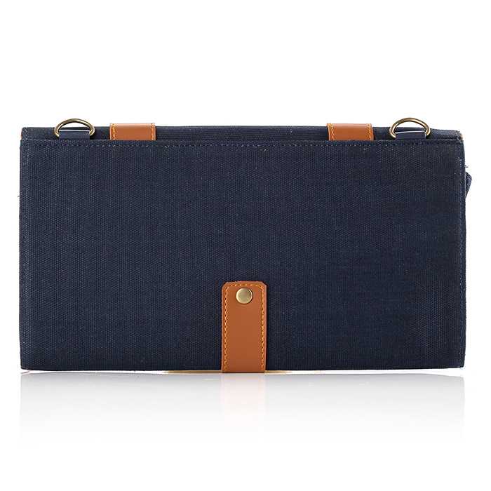 Tas Samping Dompet Clutch Blackkelly Wanita Perempuan Bahan Canvas Casual Biru Navy