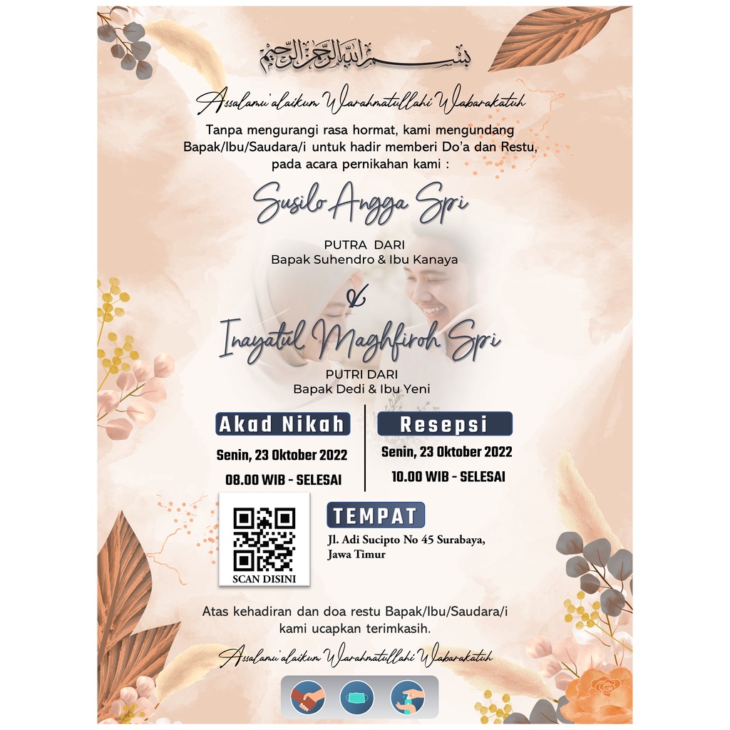 Undangan JPG Digital Pernikahan / Wedding Invitation / Invitation Center  Kode X10JPG