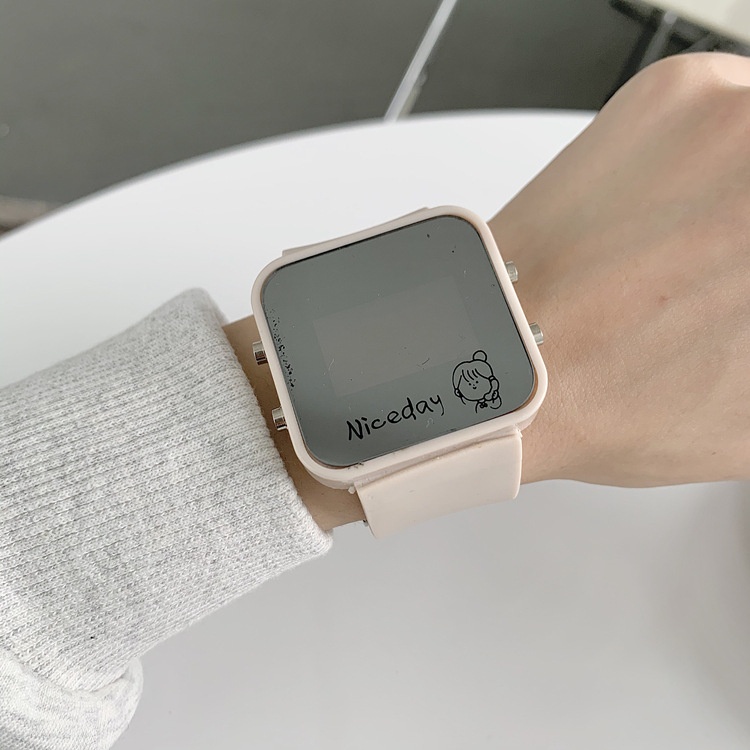 ✅COD [BBS] Jam Tangan Cermin Persegi Wanita / Pria LED Digital Student Couple Trend Elektronik Led Sport Ins Luminous Korea Watches