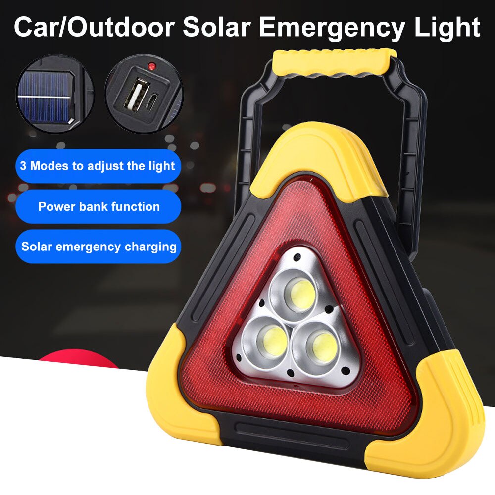 COB Car Lampu Emergency LED Tripod Warning Light Portable Light for Emergency Car Parking Camping Lighting Lamp