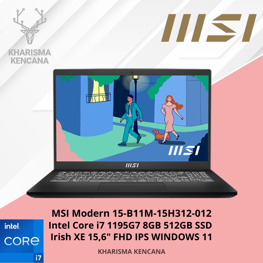 MSI MODERN 15 B11M 013 CORE i7 1195G7 8GB SSD 512GB IRIS Xe 15,6 FHD IPS W11