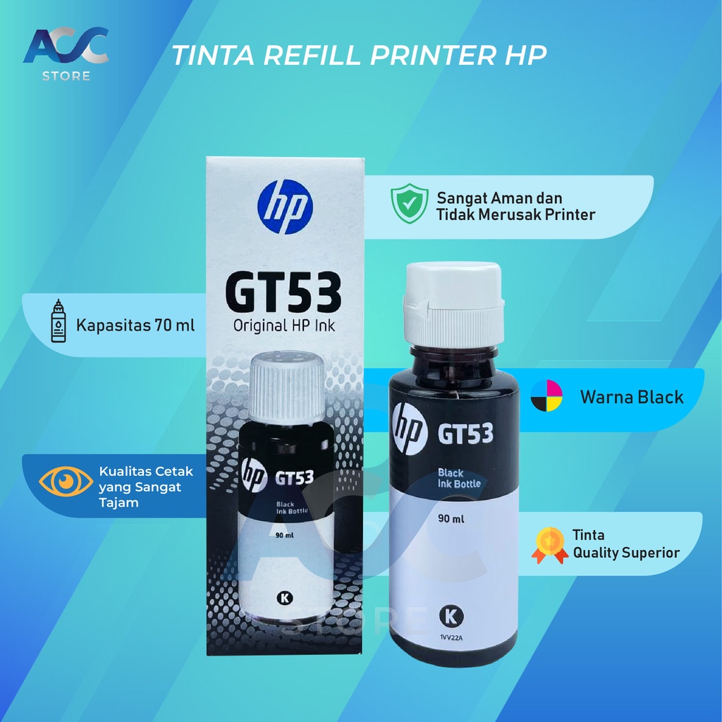 1 SET 4 PCS Tinta HP GT53 GT52 Isi Ulang Printer GT5810 GT5820 New