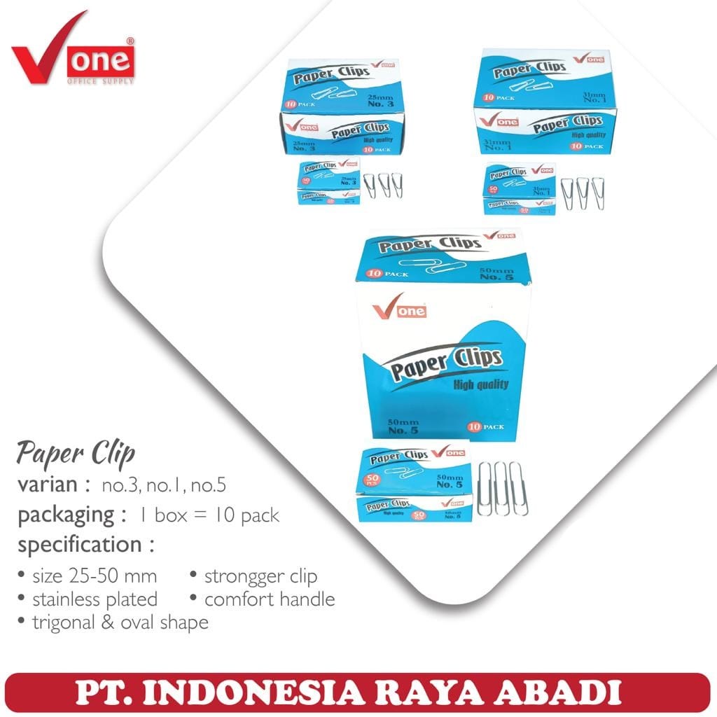 

Paper Clip / Klip Kertas / Penjepit Kertas / Push Pin - Merk V-ONE