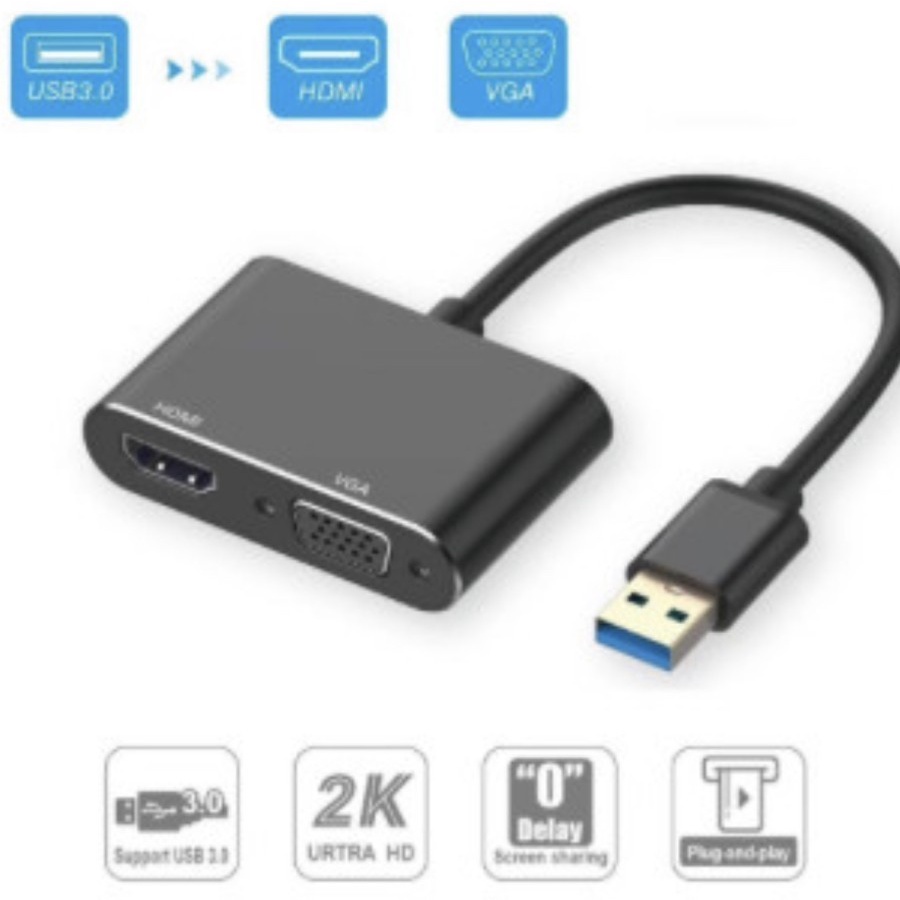 VIDEO ADAPTER USB 3.0 TO VGA/HDMI ADAPTER