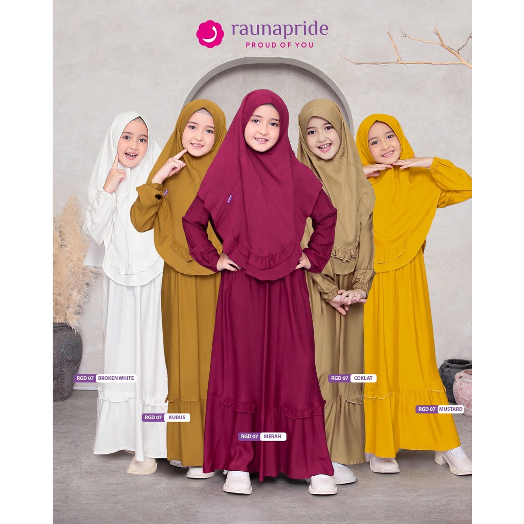 PROMO GAMIS ANAK SET HIJAB RAUNA NEW RGA 07 TERBARU 2023 TERLARIS