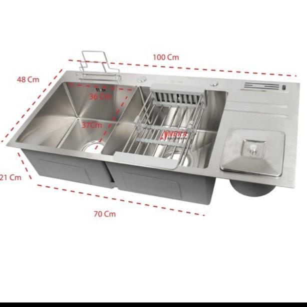 Kitchen Sink Thsink 10048 / Bak Cuci Piring 1 Meter 2 Lubang