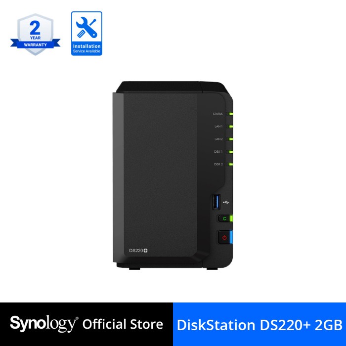 Synology Ds220+ Diskstation 2-Bay Nas Server Storage Cloud Ds 220+