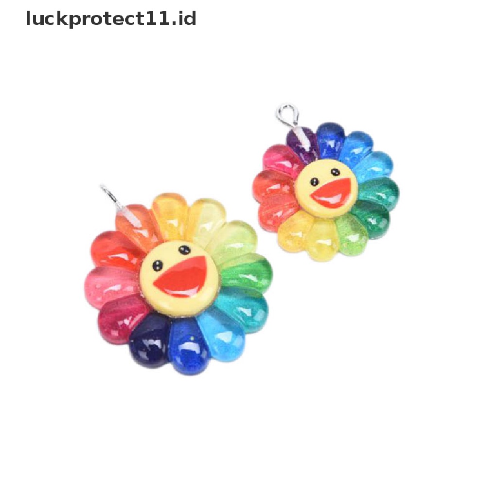 /Fashion Hot// Fashion// 10Pcs/Set Resin Sun Flower Ch Liontin Perhiasan Menemukan DIY Membuat Kerajinan Hadiah.