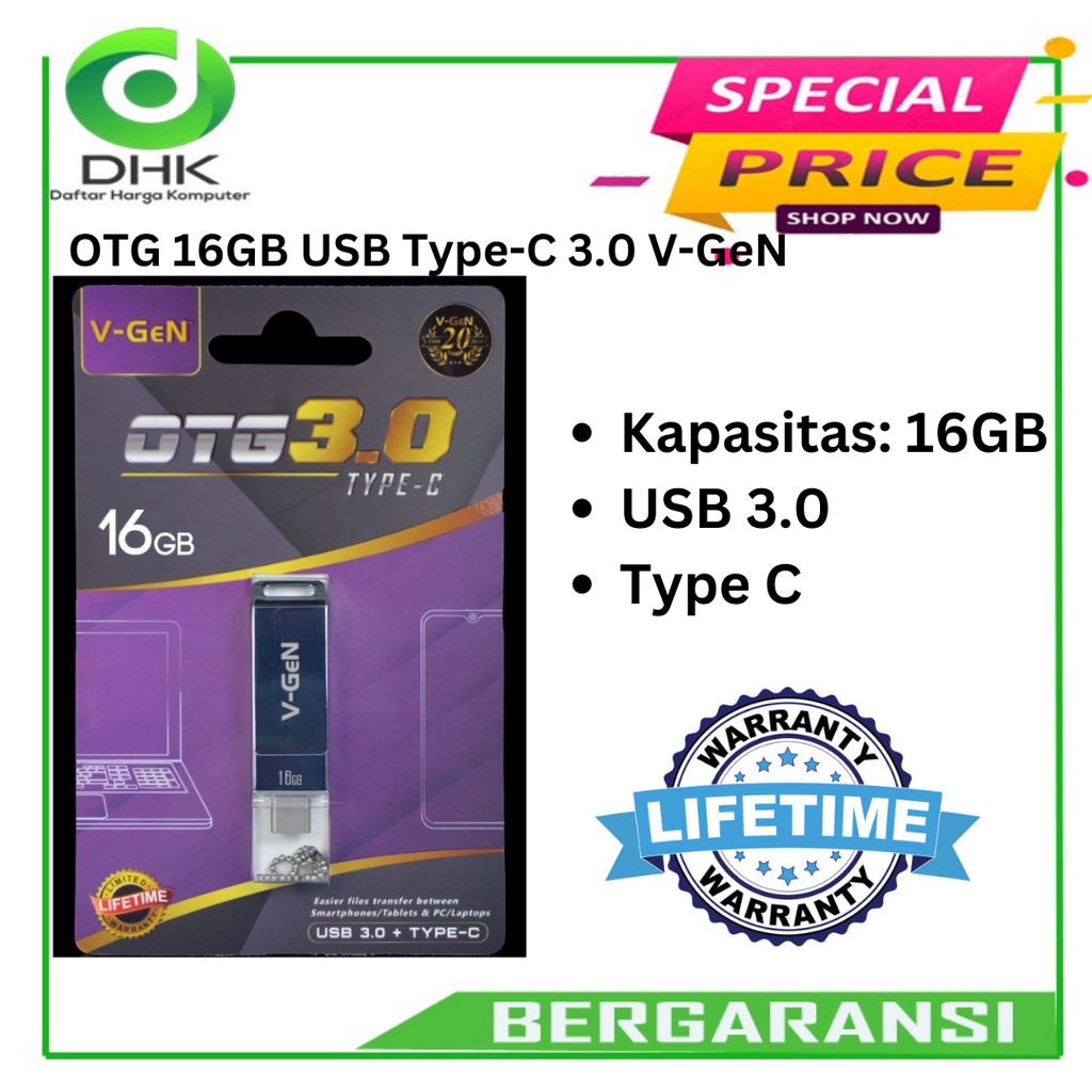 OTG USB Type C Flashdisk V-GeN 16GB Flashdrive Flash Disk USB 3.0 VGEN