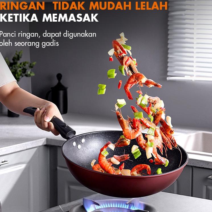 Murah Banget Gaabor Teflon Non-Stick Wokpan Anti Lengket Wajan Penggorengan 32 cm  /GW-A32A