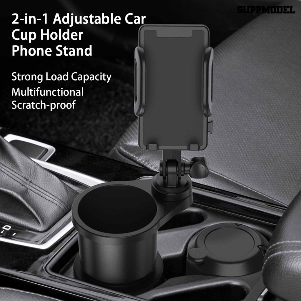 [Dekorasi] Holder Telepon Mobil Stabilitas Tinggi Dapat Diputar Kapasitas Beban Kuat Anti Gores Anti-Geser Yang Dapat Dilepas Operasi Satu Tangan 2-in-1 Car Cup Phone Holder Car Supplies