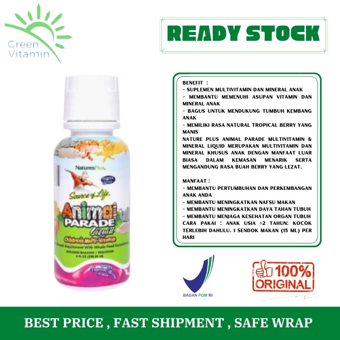Nature's Plus Animal Parade Liquid Natures 8oz BPOM Nutrisi Anak