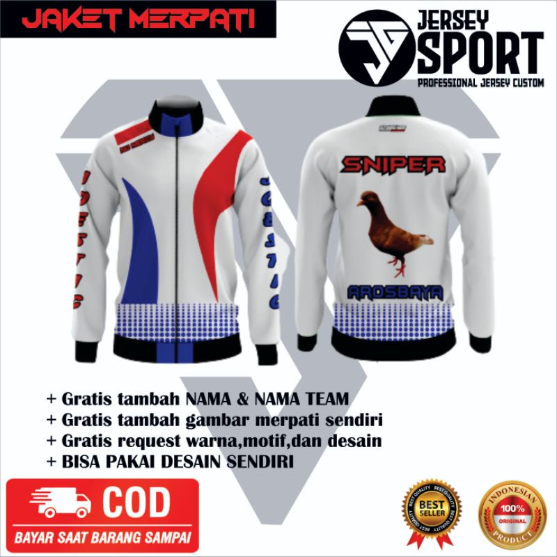 [BISA COD] JAKET MERPATI BALAP CUSTOM DESAIN MURAH