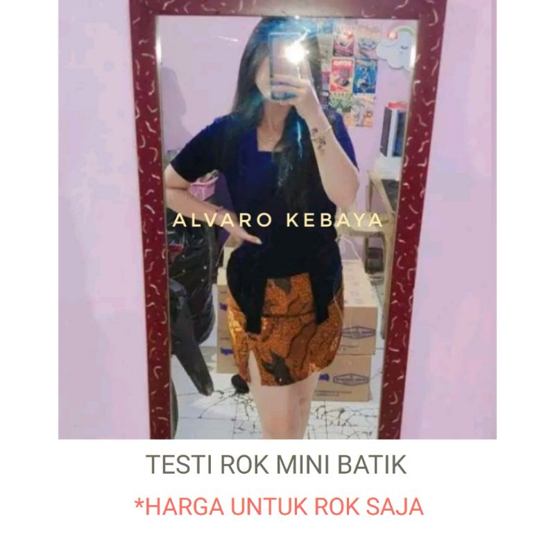 rok span pendek motif batik cantik bawahan kebaya mini seksi belah pinggir