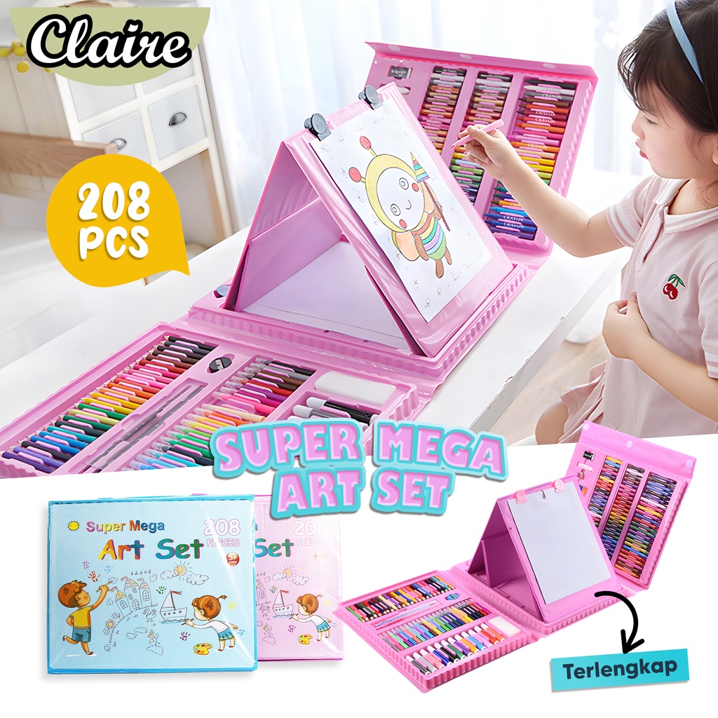 Set Art / Crayon Set 208pcs / Krayon Mewarnai Anak 208pcs / Pensil Warna Set 208pcs