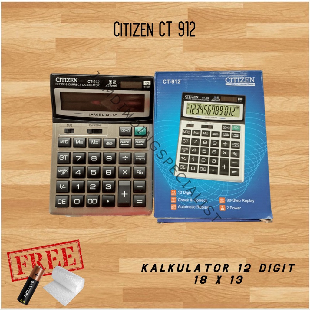 

Kalkulator Mesin Hitung Besar Jumbo Kantor Dagang Sekolah 12 Digit 18cm X 13cm CT 912