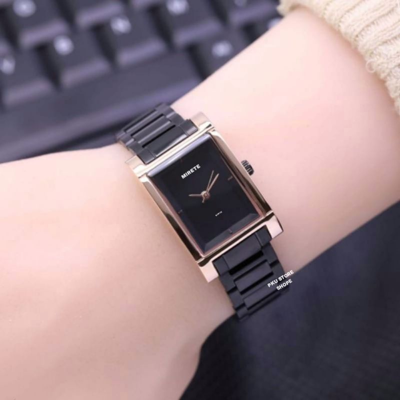 [COD] Jam Tangan Wanita Terbaru Analog Quart Strap Rantai Tahan Air Original Model Petak // Jam Tangan Wanita Kekinian // Jam Tangan Wanita Free Btre Cadangan // Jam Tangan Wanita Bayar Di Rumah