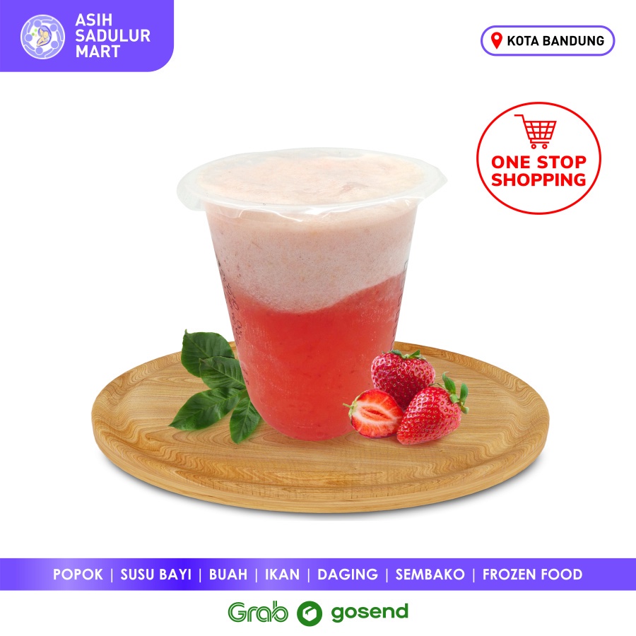 Jus buah Stroberi asli , bisa Note : tanpa Gula 1 Cup Promo