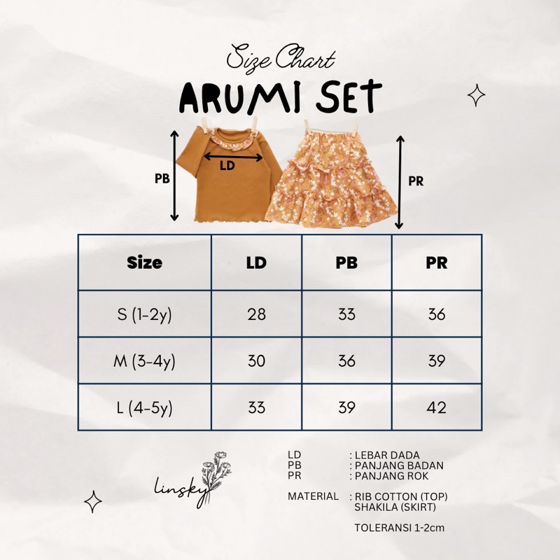 LINSKY BABY - Arumi Set Setelan Anak Perempuan