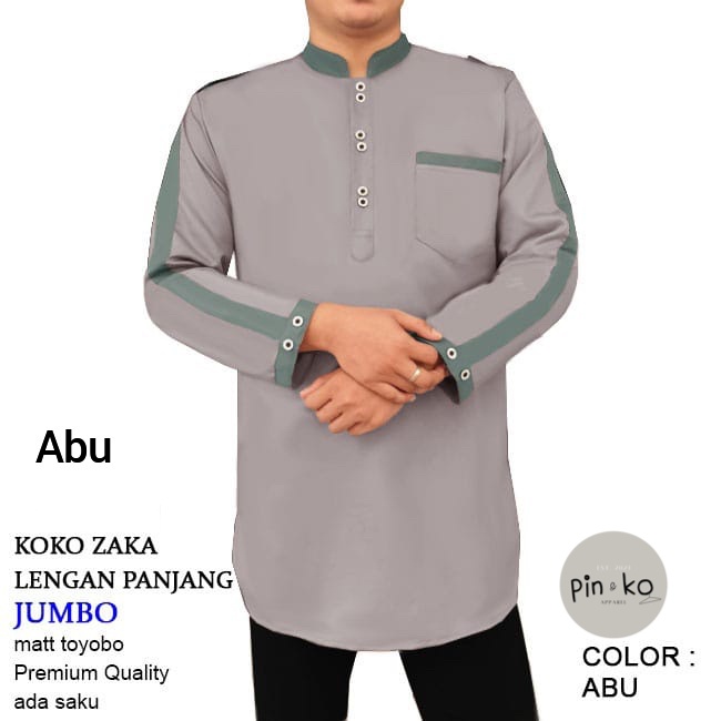 PIK - Koko Kurta Zaka Lengan Panjang JUMBO - S, M, L, XL, XXL, 3XL / Koko Pria Jumbo/ Pakaian Muslim Pria/ Fashion Muslim Pria Jumbo