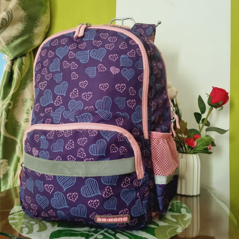 tas ransel tas sekolah bagpack by DR Kong purple preloved keren