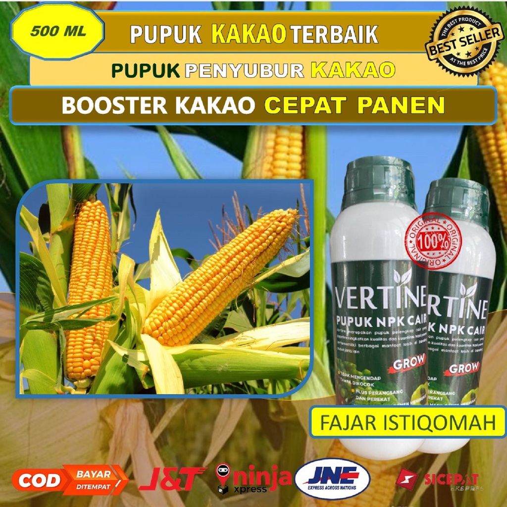 VERTINE GROW PUPUK NPK CAIR 500 ML - pupuk penyubur buah dan daun, pupuk booster jagung, pupuk peleb