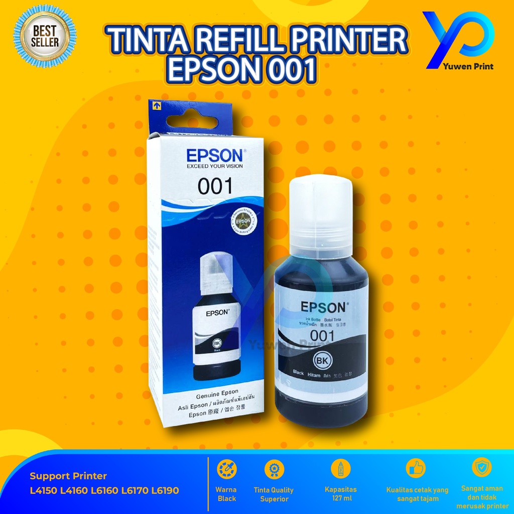 Tinta Epson 001 Black For Printer 4150 L4160 L6160 L6170 L6190 Warehouse Sale