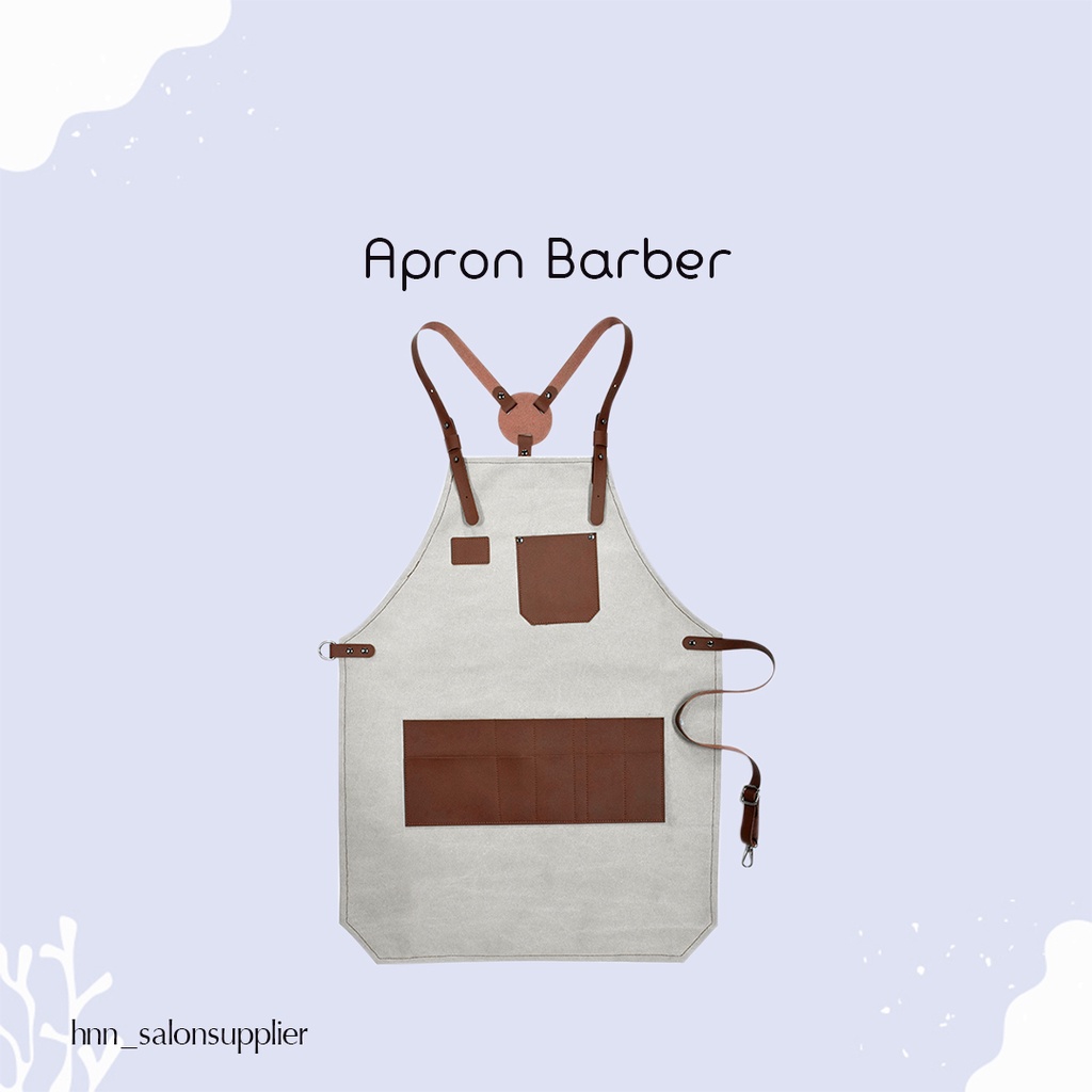 Afron Apron Celemek Barista Dapur Chef Masak Kain Barber Barbershop