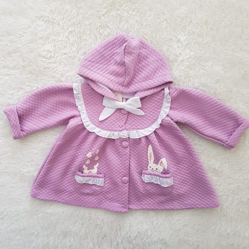 Jaket Bayi Bunny waffle hoodie