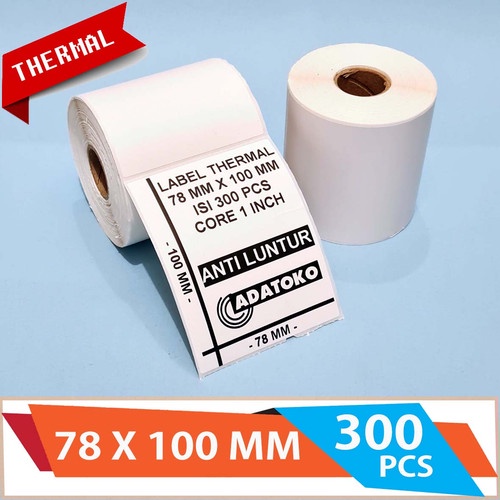 Sticker Label Resi Thermal 78x100 isi 300 Label Printer 80mm / 80 mm Label GAP Murah Kualitas Bagus Hitam Tanpa Tinta Market Marketplace Toko Online Shop Printer Perinter Lebel Seticker Nota Invoice