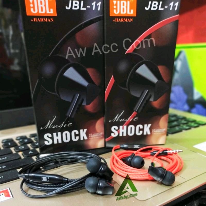 HANDSFREE SUPER MEGA BASS MUSIC SHOCK EARPHONE JBL STYLISH DESIGN BASS STEREO