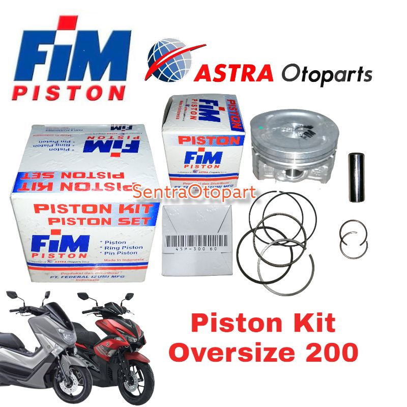 Piston seher kit nmax155 nmax 155 oversize 200 fim