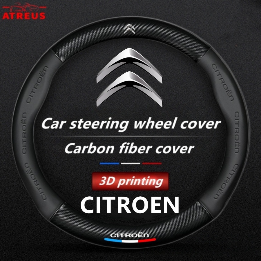 Citroen Car Steering Wheel Cover For c3 c4 c5 Auto Steering Wheel Cover Pelindung Kemudi Interior Mobil Logo Printing 3D