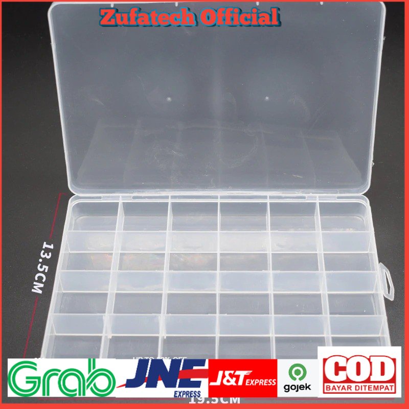 Kotak Penyimpanan Perhiasan Grid Box 24 Slot - Transparent - 7ROT7KTP