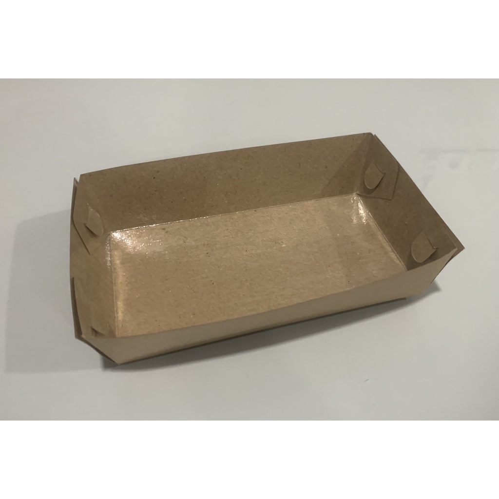 Jual Paper Food Tray M 16x9x4 Coklat Tebal 290 gsm / Dine IN Wadah