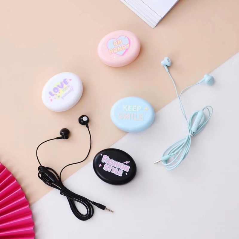 [ XY 40 ] Headset Earphone Karakter model  Fashion style SERI XY 40 / Earphone+ Wadah Earphone Lucu Unik Imut SWEET