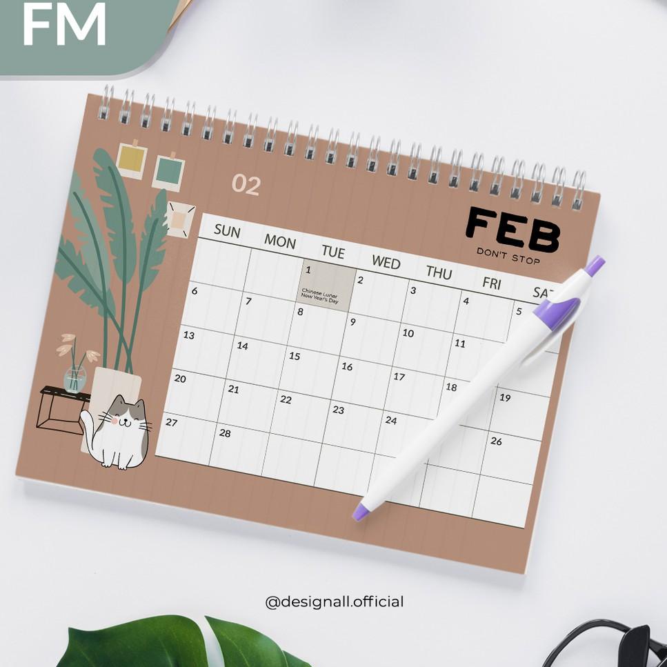 

[D-W3W ✓] Designall Kalender Meja / Kalender Duduk Aesthetic Tahun 2023 Spiral FM-paling laris
