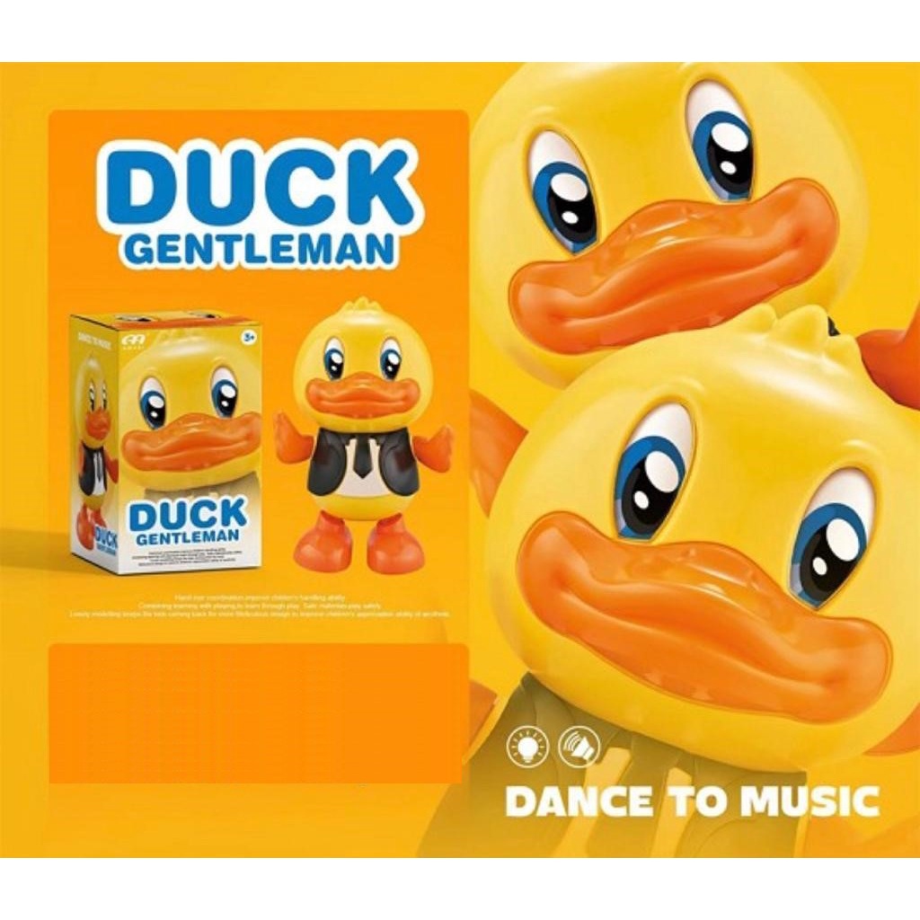 Mainan Anak DUCK GENTLEMAN Bebek Goyang Bebek Nari Dancing Duck Lampu