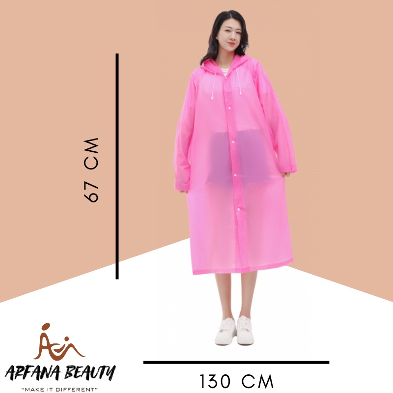 Jas Hujan Pria Wanita Unisex Terusan Ponco Poncho Anti Air Mantel Mantrol Eva Raincoat Transparan Korea Ringan Light Weight Kancing Terusan Hoodie Pakaian Anti Air Basah Musim Hujan Import Premium Original